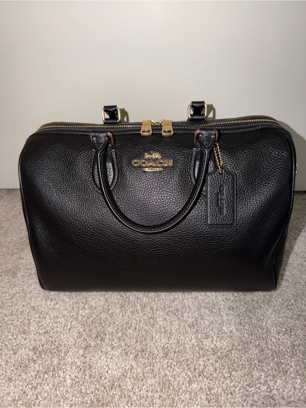 Coach Black Pebbled Large Rowan